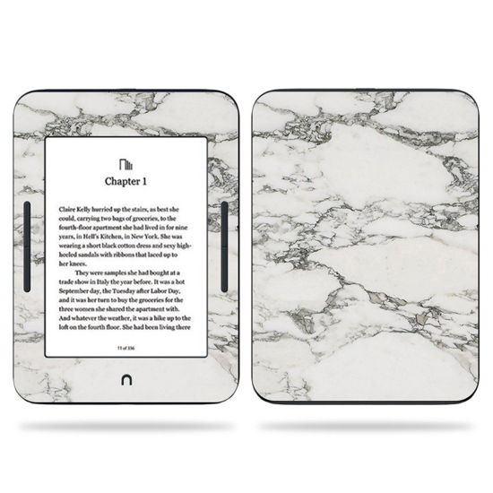 Picture of MightySkins Skin Compatible with Barnes & Noble Nook GlowLight 3 (2017) - White Marble | Protective, Durable, and Unique Vinyl Decal wrap Cover | Easy to Apply, Remove | Made in The USA