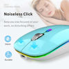 Picture of Uiosmuph LED Wireless Silent Mouse, G12 Slim Rechargeable, 2.4G Portable USB Optical Computer Mice with USB Receiver and Type C Adapter (Blue)