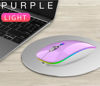 Picture of Uiosmuph LED Wireless Mouse, G12 Slim Rechargeable Wireless Silent Mouse, 2.4G Portable Optical Computer Mice with USB Receiver and Type C Adapter (Purple)