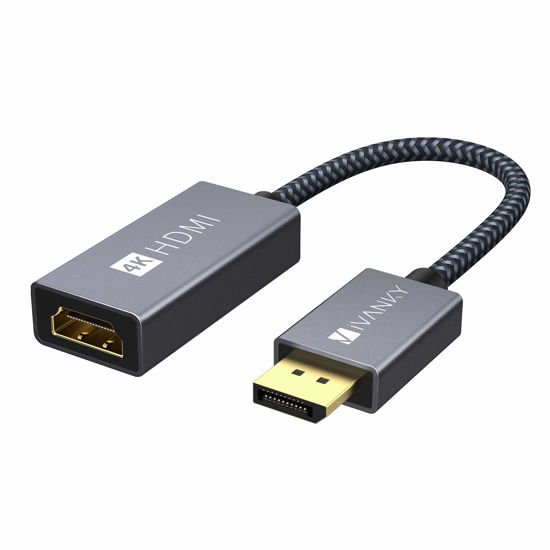 Picture of IVANKY Active DisplayPort to HDMI Adapter, 4K@60Hz Unidirectional DP to HDMI Adapter, [Updated New Model], Display Port to HDMI Compatible for HP, ThinkPad, AMD, NVIDIA, Desktop and More - Grey