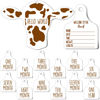 Picture of Maitys 14 Pieces Cow Baby Monthly Milestone Cards Rustic Wooden Ornament Herd Signs Cattle Newborn Photography Props to Record Your Baby's Growth, Gift for Pregnancy and Baby Shower (White)