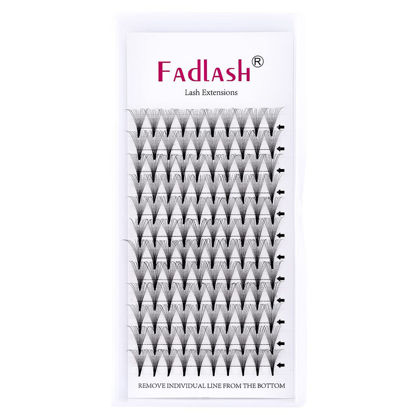 Picture of Volume Lash Extensions 13D 0.07 Premade Fans Eyelash Extensions Long Stem C D Curl Faux Mink Premade Lash Fans Thin Base Pro Point (13D-0.07-D, 16mm)