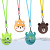 Picture of 4Pack Waterproof AirTag Necklace for Kids Hidden, Kids Air Tag Necklace Adjustable Cute Air tag Holder Compatible for Apple Airtag, Silicone Air tag Accessories for Toddler with Key Ring (Brown,Green)