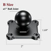 Picture of BRCOVAN 1'' Ball Mount Base with Aluminum Alloy 4-Hole AMPS Square Plate & 1'' TPU Ball Adapter Compatible with RAM Mounts B Size 1 Inch Ball Double Socket Arm