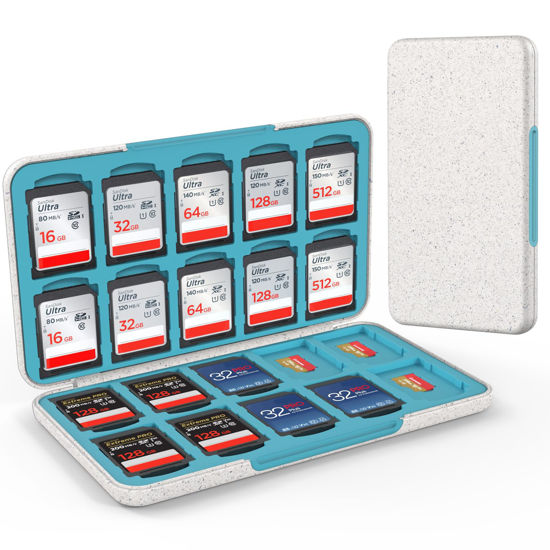 Picture of HEIYING Memory Card Case for SD Card and TF Card, Portable SD Card Holder SD SDHC SDXC TF Card Storage with 20 SD Card Slots & 20 Micro SD Card Slots.