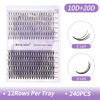 Picture of Cluster Eyelashes 10D/20D 240PCS 12-16mm Mixed Individual Lashes C/D Curl 0.07mm Matte Black Cluster Eyelash Extensions Soft Lightweight Individual Lashes Cluster 3D Effect (10/20D-C, 12-16mm Mixed)