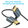 Picture of Twozoh Flexible HDMI to HDMI Cable Right Angled 90° 10FT, Ultra Thin and Slim HDMI Cord Support 3D/4K@60Hz