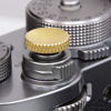 Picture of Foto&Tech Soft Shutter Release Button Compatible with Fuji X-T20 X-T10 X-T3 X-T2 X-PRO2 X-PRO1 X100F X100T X100S X30 X-E2S Sony RX1RII RX10 IV III II Lecia M10 M9 Nikon Df F3 (2 Pieces, Gold +Ridges)
