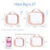 Picture of PACKISM TSA Approved Toiletry Bag - Clear Makeup Bags with Handle Large Opening, Clear Toiletry Bags for Traveling Travel Essentials, Clear Travel Bags for Toiletries Rose Pink