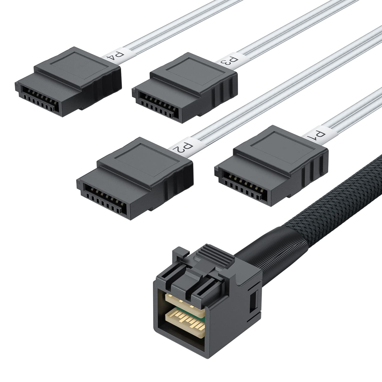 GetUSCart- 10Gtek# 6G Internal MiniSAS HD SFF-8643 to 4X SATA 7pin Hard ...