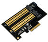 Picture of zimaboard PCIe to M.2 NVME SSD Adapter Card 32Gbps M Key/B Key PCIe4.0 X1 X4 Adapter Server Desktop PC Support SATA NGFF