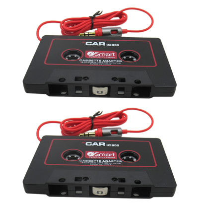 Picture of Gxcdizx New! 2X Car Cassette Aux Adapter 3.5mm Universal Audio Cable Tape Adapter for Car Phone MP3 ect. Black