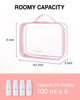 Picture of BAGSMART Clear Toiletry Bag, 3 Pack TSA Approved Travel Toiletry bag Carry on Travel Accessories Bag Airport Airline Quart Size Bags Water Repellent Makeup Cosmetic Bag for Women (Pink-2pcs)