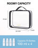 Picture of BAGSMART Clear Toiletry Bag, 3 Pack TSA Approved Travel Toiletry bag Carry on Travel Accessories Bag Airport Airline Quart Size Bags Water Repellent Makeup Cosmetic Bag for Women (Black-2pcs)