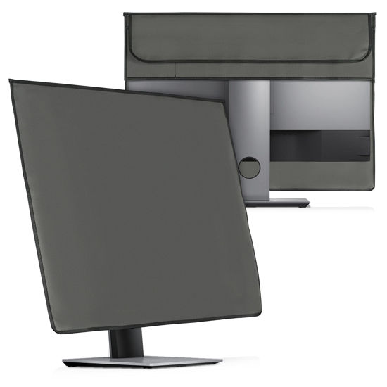 Picture of kwmobile Cover Compatible with 27-28" monitor - 3-IN-1 Case with Storage for Mouse, Keyboard - Dark Grey