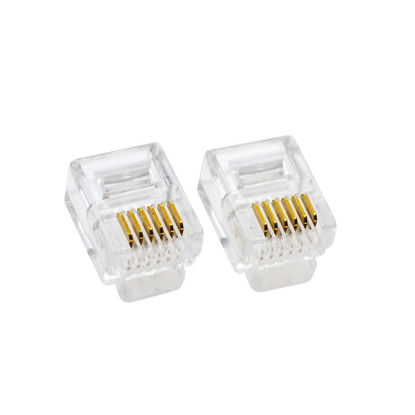 Picture of SMITON 100PACK Telephone Plug 6P6C RJ12 Modular Plug (6/6, Telephone Cord Connector)