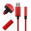 Picture of USB to 3.5mm Headphone Jack Audio Adapter, Support USB to TRRS 4-Pole 3.5 aux Port Headset, External Stereo Sound Card for PC, Laptop, PS4,Mac etc (0.6 Feet, Red)