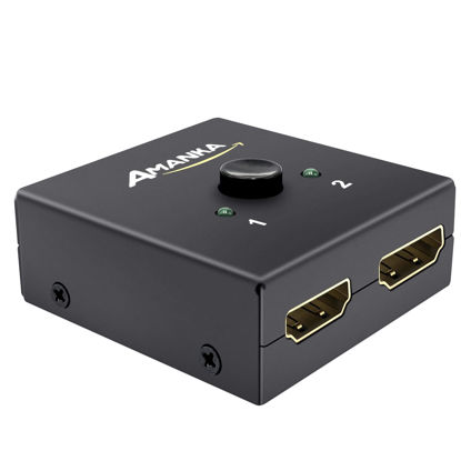 Picture of HDMI Switcher, AMANKA 4K HDMI Splitter 2 Ports Bi-Direction Manual Switch 2 x 1/1 x 2 HDMI Passthrough,No External Power Required-Supports HD 4K x 2K 1080P