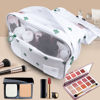 Picture of LAKIBOLE Makeup Bag Hanging Toiletry Bags for Traveling Women Girls Cosmetic Travel Bag Multifunction Shower Bag with Strong Spring Snap Hook - White