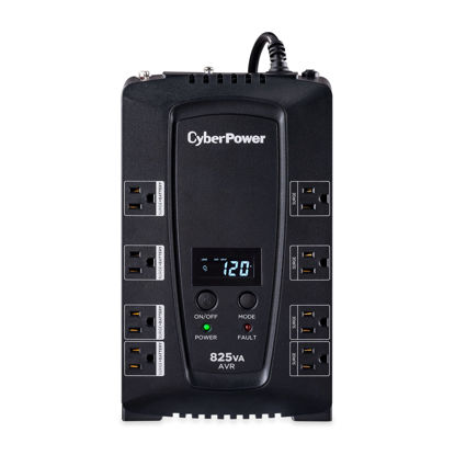 Picture of CyberPower CP825AVRLCD Intelligent LCD UPS System, 825VA/450W, 8 Outlets, AVR, Compact