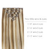 Picture of WENNALIFE Clip in Hair Extensions, 22 Inch 120g 7pcs Ash Brown Highlighted Golden Blonde Hair Extensions Clip in Human Hair Remy Clip in Hair Extensions Real Human Hair Double Weft