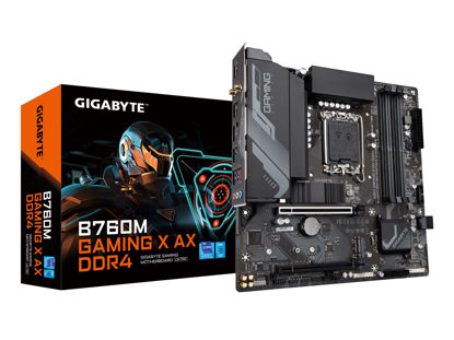 Picture of GIGABYTE B760M Gaming X AX DDR4 (LGA 1700/ Intel/ B760/ M-ATX/ DDR4/ 2* M.2/ PCIe 4.0/ Front USB 3.2 Gen 2 Type-C/ 2.5GbE LAN/Q-Flash Plus/PCIe EZ-Latch/Gaming Motherboard)