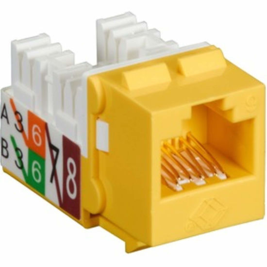 Picture of Black Box GigaTrue2 Network Connector - 25 Pack - 1 x RJ-45 Female, 1 x 110-punchdown - Yellow - TAA Compliant