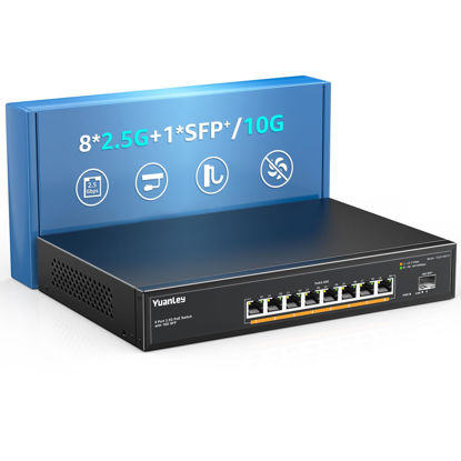 YuanLey 16 Port PoE Switch with 2 Gigabit Uplink, 16 PoE+ Port 10/100Mbps  Network Switch, 802.3af/at Compliant, Durable Metal with 250W High Power