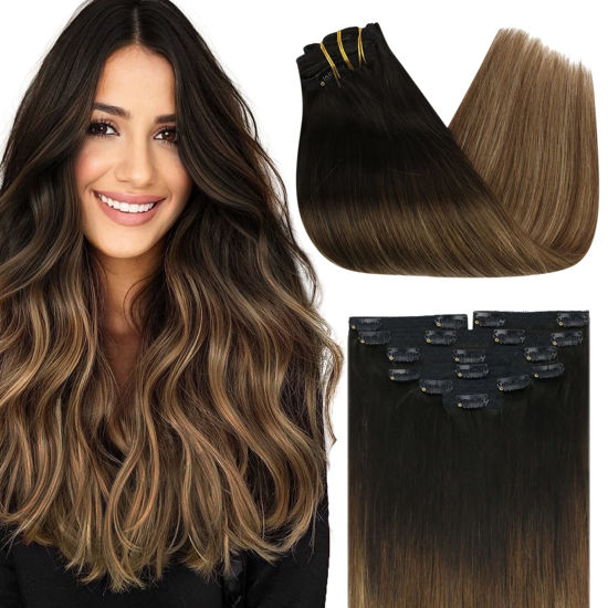 Clip in hair outlet extensions ombre