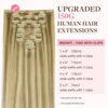 Picture of GOO GOO Clip-in Hair Extensions for Women, Soft & Natural, Handmade Real Human Hair Extensions, Light Blonde Highlighted Golden Blonde, Long, Straight #P16/22, 9pcs 150g 18inch