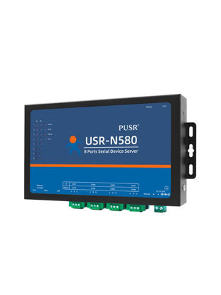 Picture of PUSR 8 Ports MQTT Modbus Gateway Support SSL/TLS Edge Computing RS485 Serial to ethernet Converter Device Server USR-N580