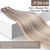 Picture of Sunny Sew in Hair Extensions Ash Blonde Highlights Weft Hair Extensions Human Hair Highlights Human Hair Extensions Sew in Ash Blonde Mix Platinum Blonde Human Hair Weft 100g 22inch