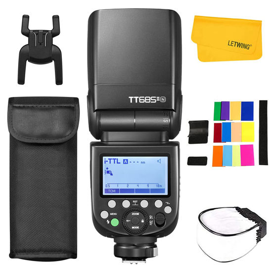 Picture of Godox TT685II-N TT685IIN Flash for Nikon Camera, 2.4G Wireless X System GN60 TTL 1/8000s HSS Flash, 0.1-2.6s Recycle Time, Quick-Release Lock, Speedlite Compatible for Nikon DSLR Cameras