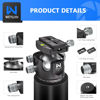 Picture of Low Profile Ball Head 55mm Tripod Ball Head WEYLLAN Heavy Duty 360 Panoramic Tripod Head, CNC Aluminium Alloy Tripod Camera Head for Tripod, with Two 1/4'' Quick Release Plates, Max Load 88.18lbs/40kg