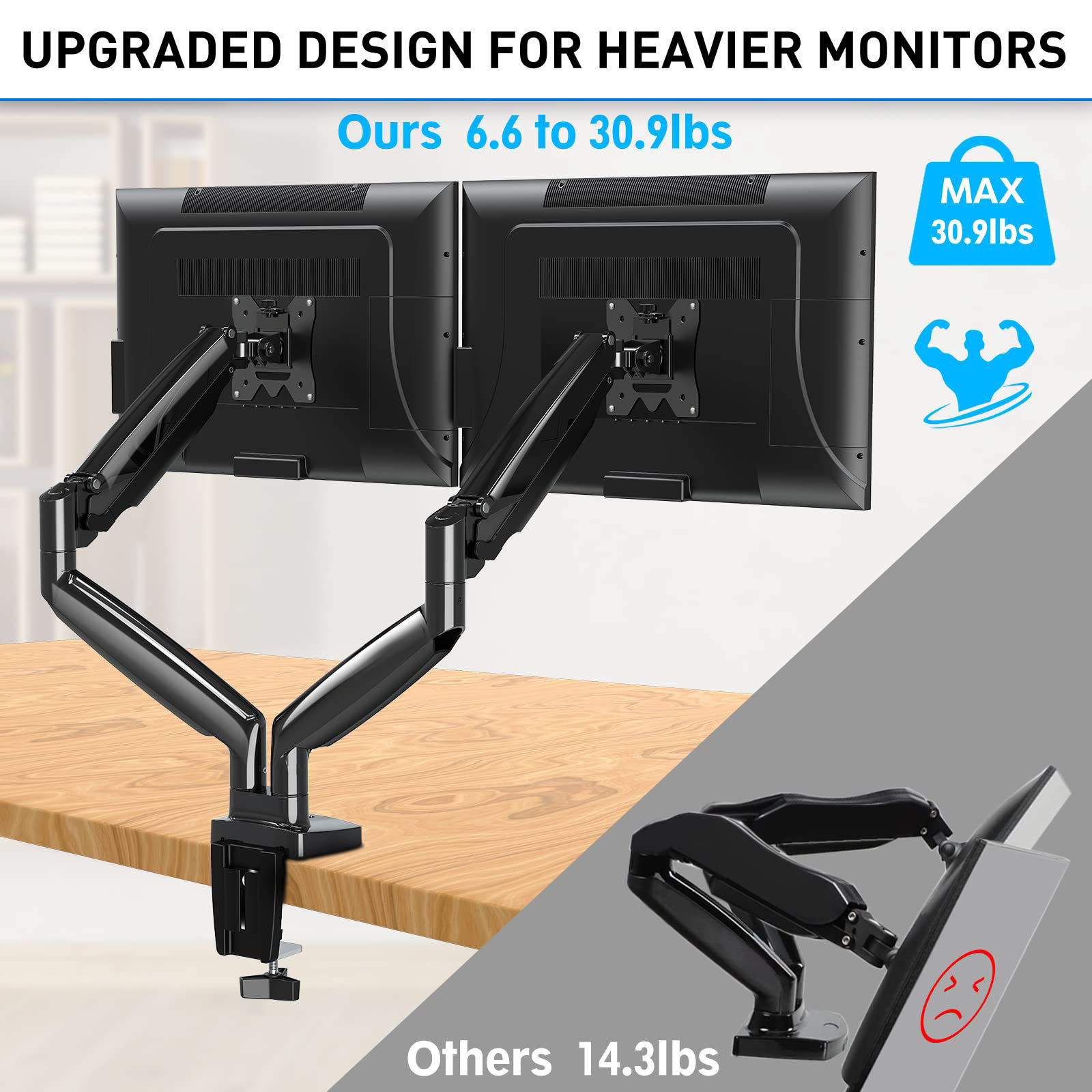 GetUSCart- MOUNTUP Ultrawide Dual Monitor Desk Mount for 2 Computer ...