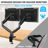 Picture of MOUNTUP Ultrawide Dual Monitor Desk Mount for 2 Computer Screen Max 35 Inch, Adjustable Gas Spring Double Monitor Arm, 6.6-30.9lbs Heavy Duty Monitor Stand Holder, VESA Bracket With Clamp/Grommet Base