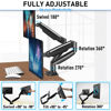 Picture of MOUNTUP Ultrawide Dual Monitor Desk Mount for 2 Computer Screen Max 35 Inch, Adjustable Gas Spring Double Monitor Arm, 6.6-30.9lbs Heavy Duty Monitor Stand Holder, VESA Bracket With Clamp/Grommet Base
