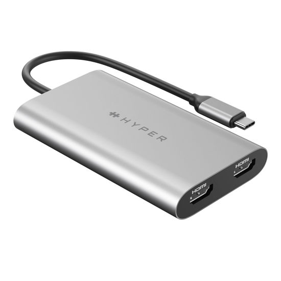 Picture of HyperDrive Dual 4K HDMI Adapter for M1/M2 MacBook 2X HDMI, Pass-Through Charging