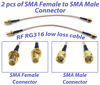 Picture of GP Electric Pack of 2 SMA Male to SMA Female Nut Bulkhead Crimp Antenna Low Loss RF RG316 Coaxial Cable (4 inches (10 cm))