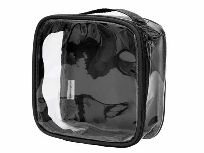 Picture of Clear TSA Approved 3-1-1 Travel Toiletry Bag for Carry On / Quart Size Transparent Liquids Pouch for Airport Security / Reusable See Through Vinyl & PVC Plastic Organizer for Men and Women (Black)