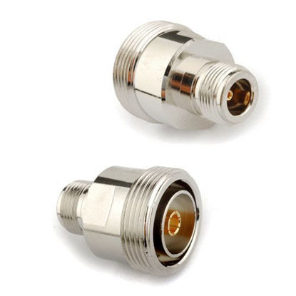 Picture of DHT Electronics RF coaxial Coax Adapter N Female to 7/16 DIN Female Connector
