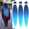 Picture of Ombre Blue Braiding Hair Pre Stretched Kanekalon Braiding Hair