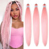 Picture of Pastel Pink Braiding Hair Pre Stretched Kanekalon Prestretched Braiding Hair