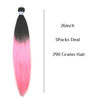 Picture of Black to Neon Pink Braiding Hair Pre Stretched Braiding Hair Extensions