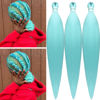 Picture of Light Mint Green Braiding Hair Pre stretched Kanekalon Braiding Hair Extension for Crochet Box Braids Hair