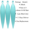 Picture of Light Mint Green Braiding Hair Pre stretched Kanekalon Braiding Hair Extension for Crochet Box Braids Hair