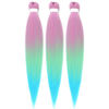 Picture of Ombre Braiding Hair Pre Stretched Kanekalon Braiding Hair Pink Light Green Blue