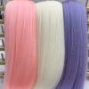 Picture of Pastel Pink White Purple Braiding Hair Pre stretched Kanekalon Multicolor Braiding Hair Packs By Leticia