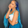 Picture of Ombre Sea Blue Braiding Hair Pre Stretched Braids Kanekalon Braiding Hair Extensions