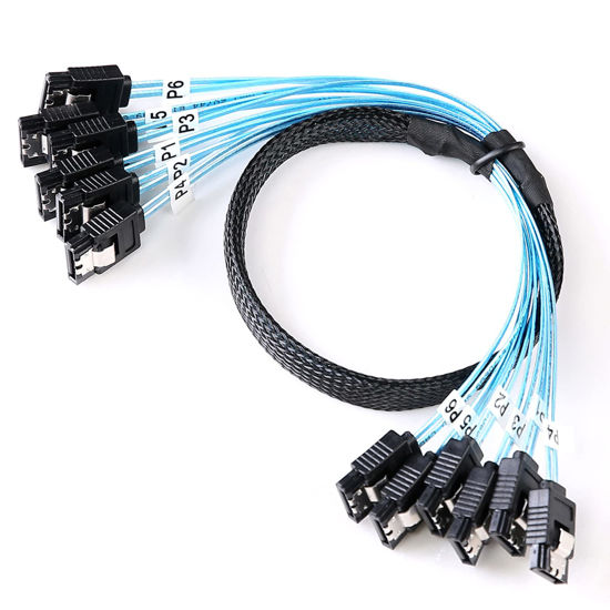 Picture of ADCAUDX SATA-III Cable-0.5M, 6Pcs/Set-6Gbps-Sata HDD-SSD Data-Cable SAS Cable Replacement for Bitcoin Computer-Server CD DVD Drives Raid (1.6FT)